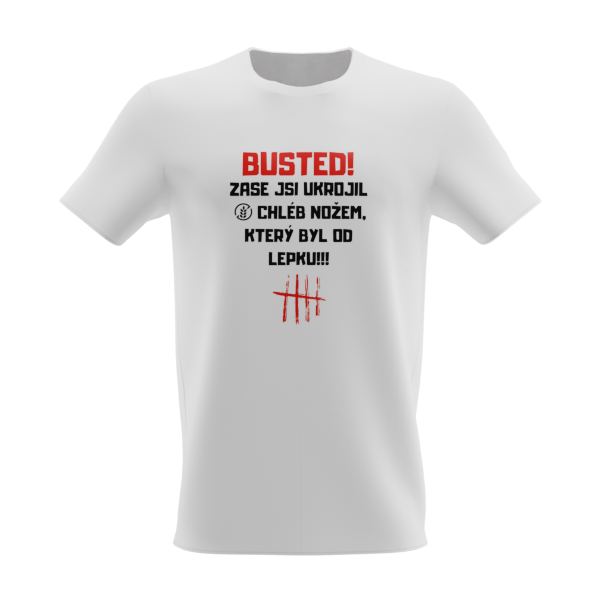 Tričko: Busted! - Barva: Bílá, Druh trika: Dětské, Velikost trika: Dětská 146