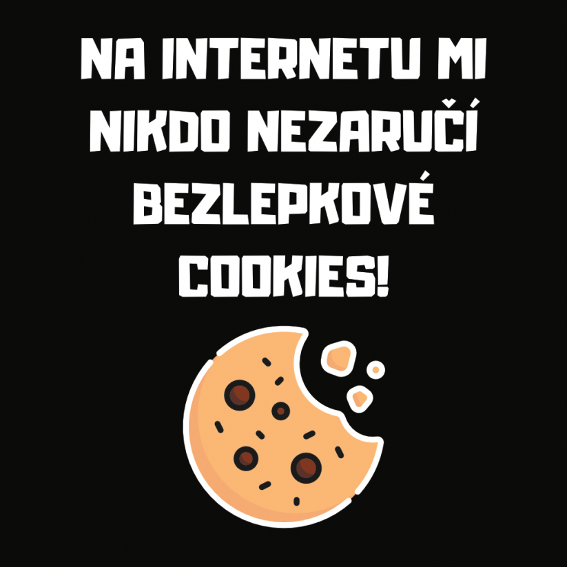 Tričko: Bezlepkové cookies - Barva: Černá, Druh trika: Dámské, Velikost trika: XXL