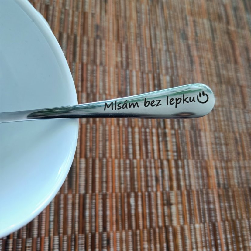 Vidlička bez lepku - Bezlepkové gravírování: Na bezlepkový dezert, Druh vidličky: Dezertní vidlička